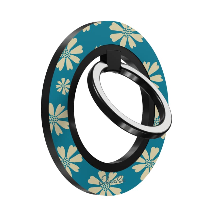 Blue Daisy Floral – Magnetic Ring Holder