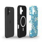 Blue floral abstract magsafe case layers