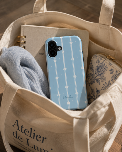 Blue Floral Stripe – Tough Phone Case | Elissa Rua