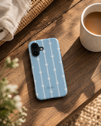 Blue Floral Stripe – Tough Phone Case | Elissa Rua