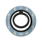 Blue Floral Stripe - Magnetic Ring Holder