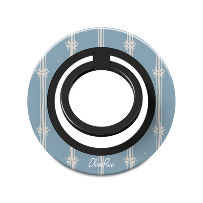 Blue Floral Stripe - Magnetic Ring Holder