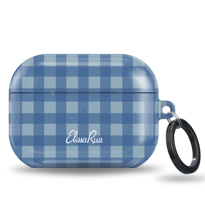 Blue Gingham – Blue Gingham – Tough Phone Case | Classic Check Pattern | Classic Check PatternApple AirPods Tough Case