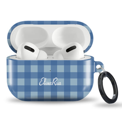 Blue Gingham – Blue Gingham – Tough Phone Case | Classic Check Pattern | Classic Check PatternApple AirPods Tough Case