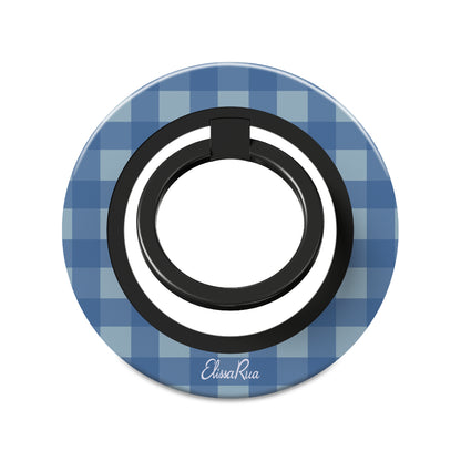 Blue Gingham – Magnetic Ring Holder