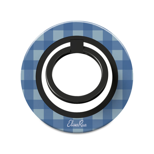 Blue Gingham – Magnetic Ring Holder