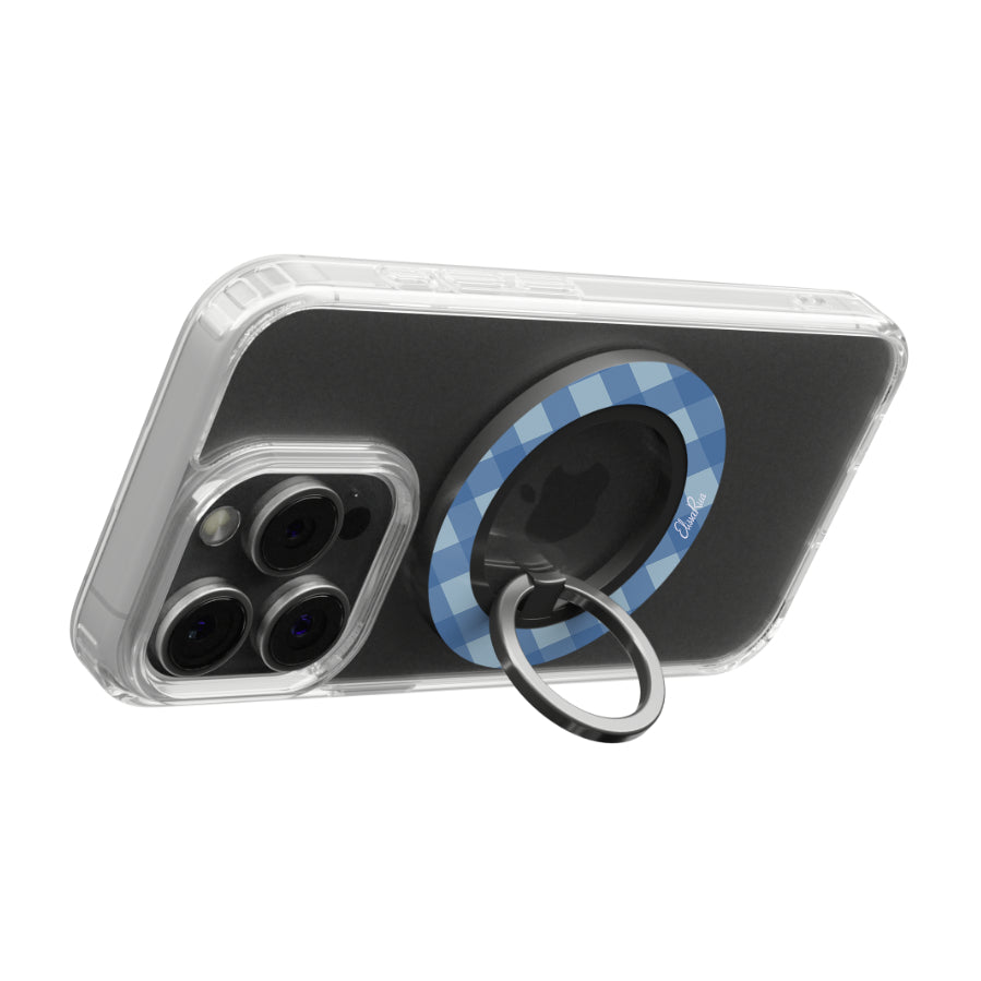 Blue Gingham – Magnetic Ring Holder