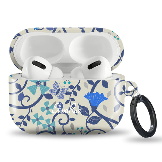 Blue Floral Swirl – Apple AirPods Tough Case