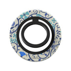 Blue Floral Swirl – Magnetic Ring Holder