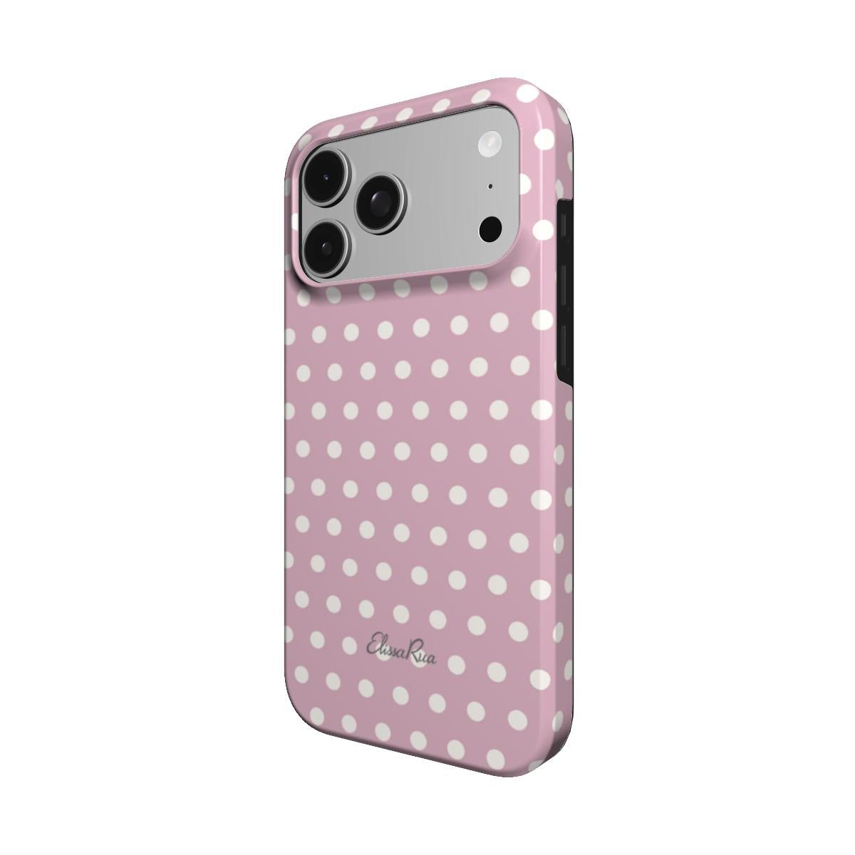 Rose poudré à pois – Coque de téléphone robuste | Elissa Rua