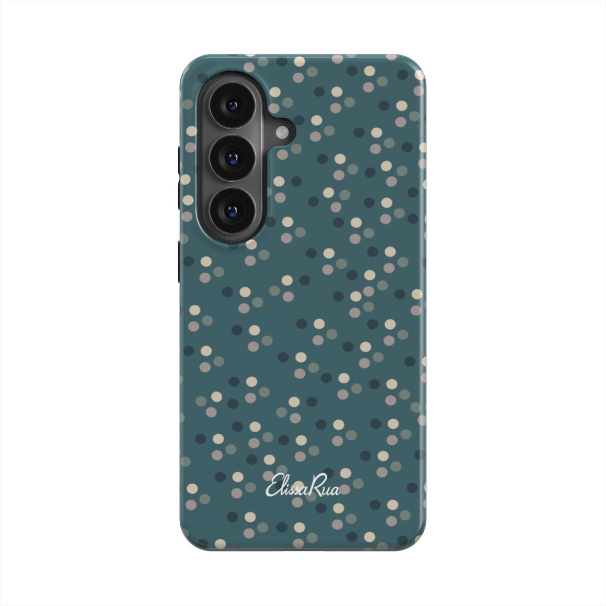 Bottle Green Dots magnetic tough phone case – front view