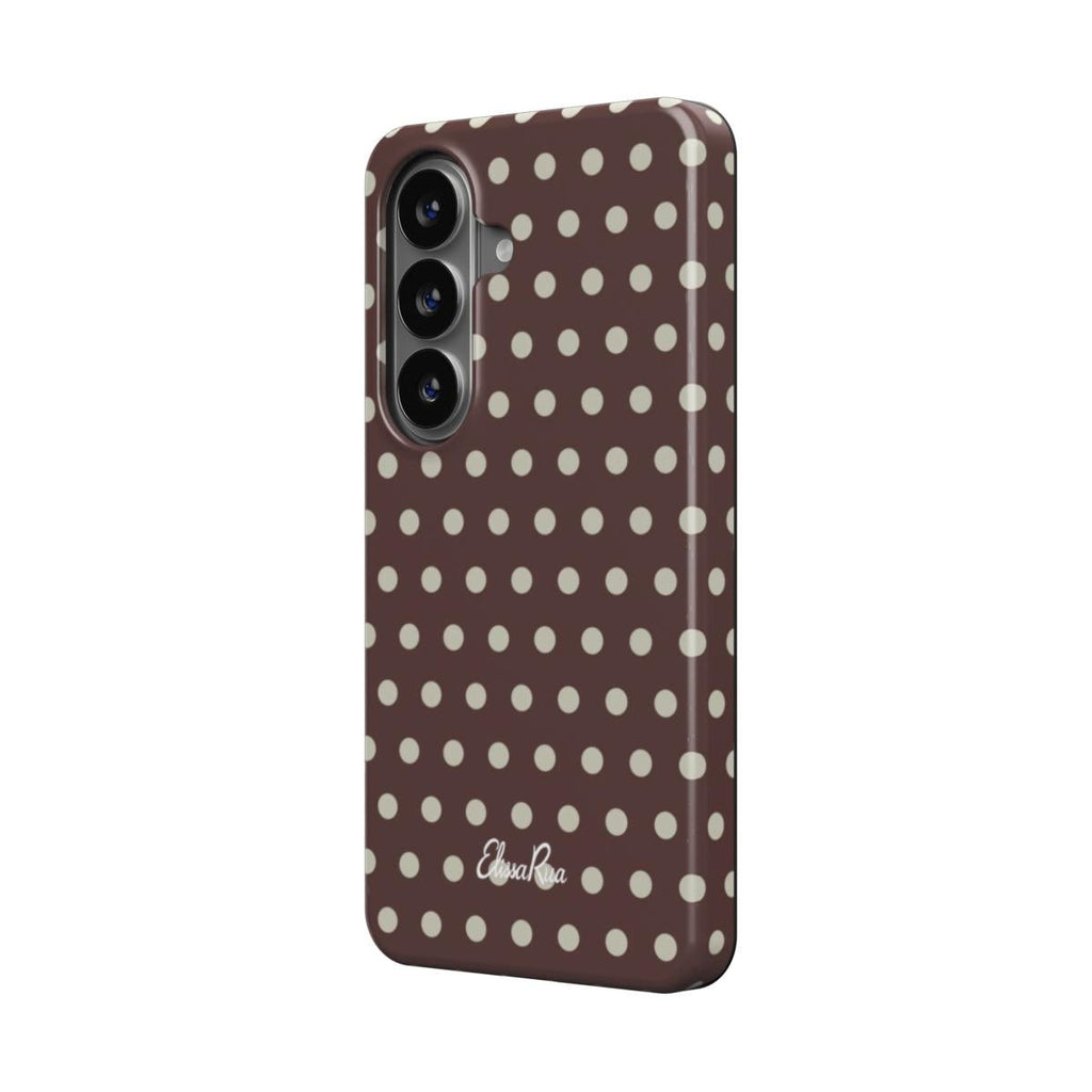 Lunares marrón chocolate – Funda protectora magnética | Elissa Rua
