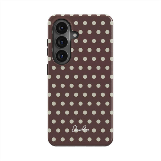 Chocolate Brown Polka Dot – Magnetic Tough Phone Case | Elissa Rua