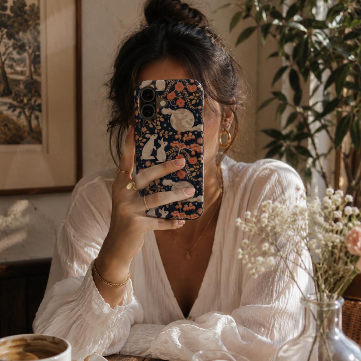 Bunny & the Moon – Tough Phone Case | Elissa Rua
