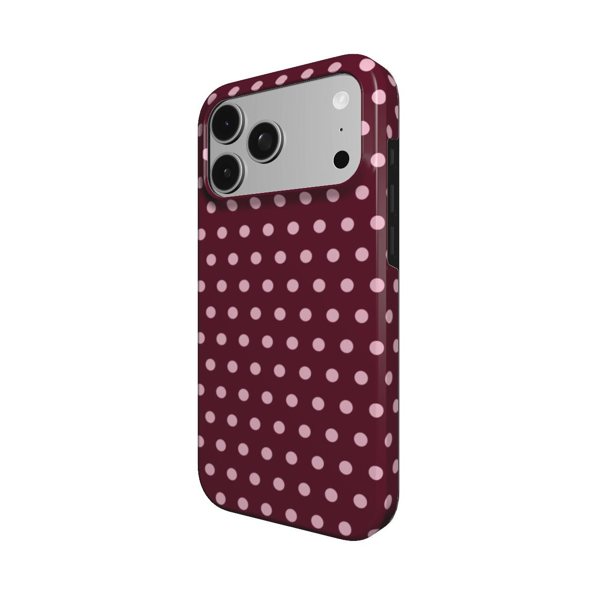 Burgundy Polka Dot – MagSafe Tough Phone Case | Elissa Rua