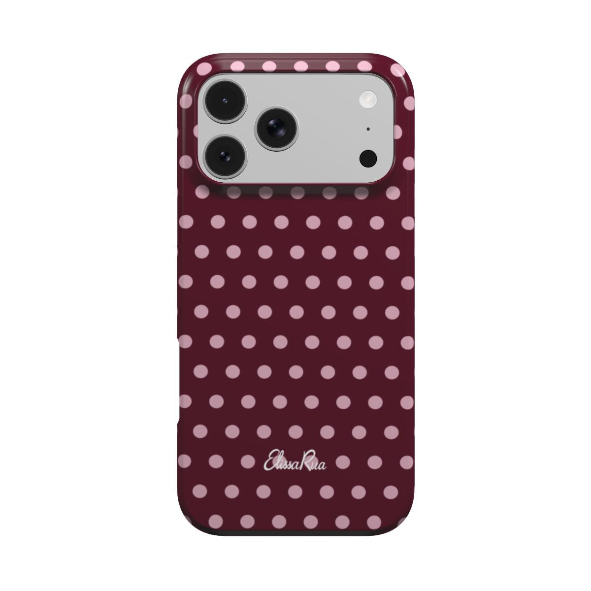 Burgundy Polka Dot – Tough Phone Case | Elissa Rua