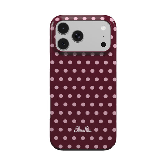 Burgundy Polka Dot – Tough Phone Case | Elissa Rua