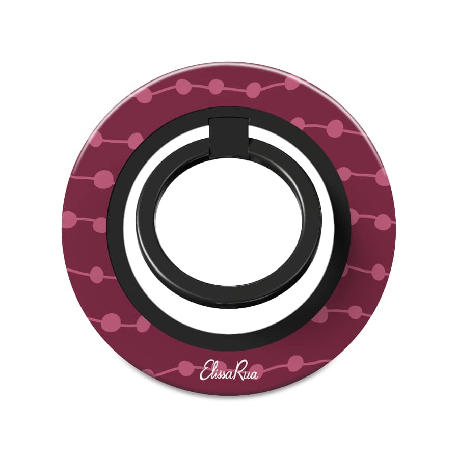 Cherry & Pink Stripe – Magnetic Ring Holder