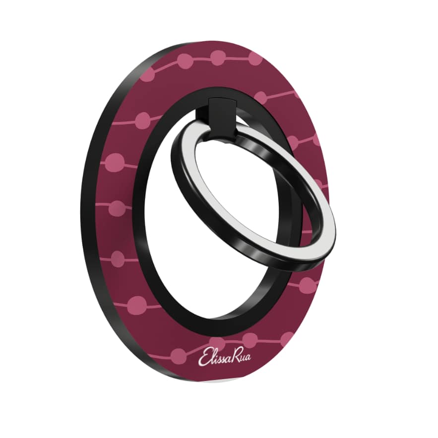Cherry & Pink Stripe – Magnetic Ring Holder