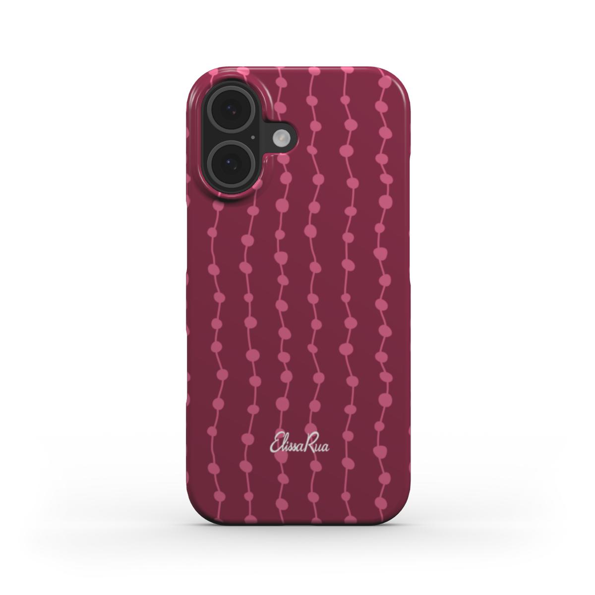 Cherry & Pink Stripe – Snap Phone Case | Elissa Rua