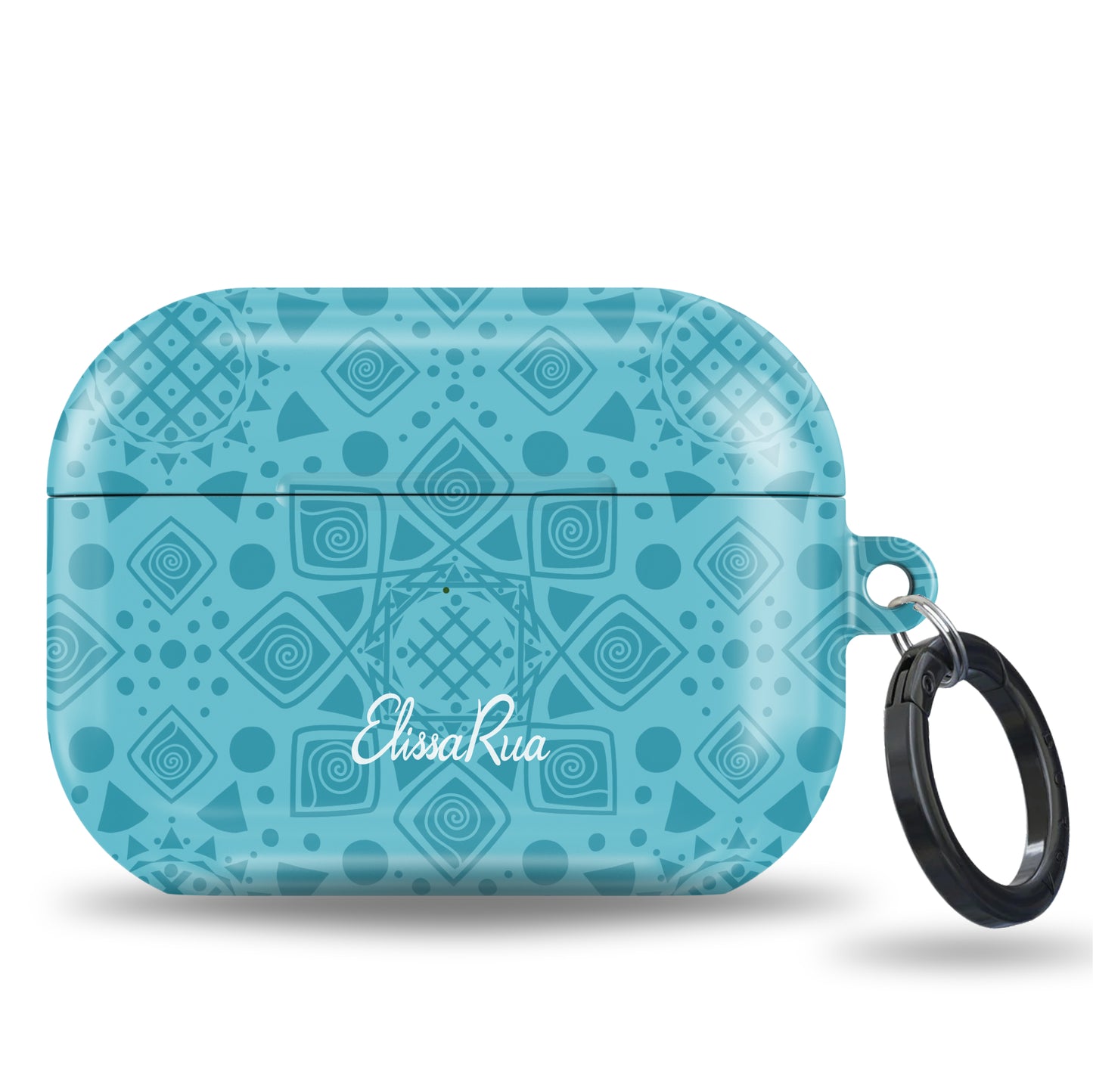 Cyan Mandala Geometric – Tough Airpods Case | Elissa Rua