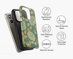Dahlia Teal Floral Phone Case Tough