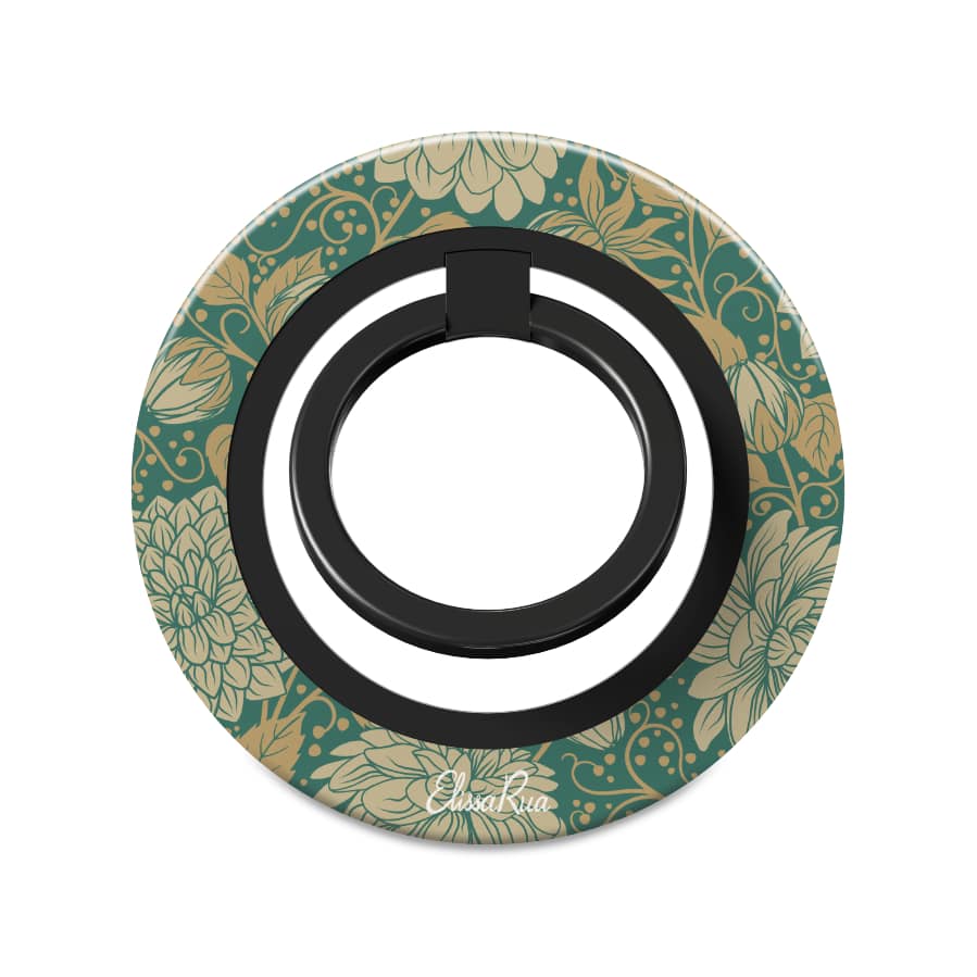 Vintage Dahlia Floral – Magnetic Ring Holder | Elissa Rua