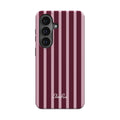 Elissa Rua Burgundy and Pink Stripe Magnetic Tough Phone Case - front view