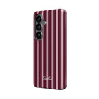 Elissa Rua Burgundy and Pink Stripe Magnetic Tough Phone Case - side view