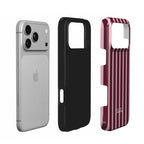 Elissa Rua Burgundy and Pink Stripe Tough Phone Case - dual-layer protective construction