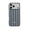 Elissa Rua Navy and Cream Stripe MagSafe Tough Phone Case - front view