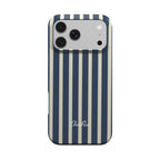 Elissa Rua Navy and Cream Stripe MagSafe Tough Phone Case - front view
