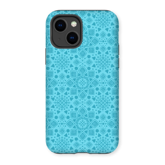 Mandala Geometric Tough Phone Case - Cyan Blue