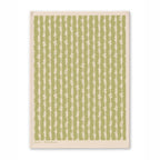 Green patterned tea towel with subtle botanical-inspired design, from the Floral Wilderness tea towel set.