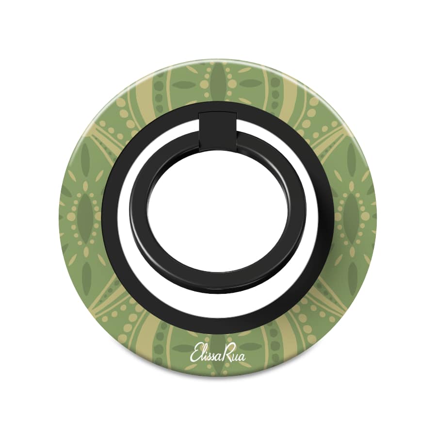 Green Boho Geometric – Magnetic Ring Holder