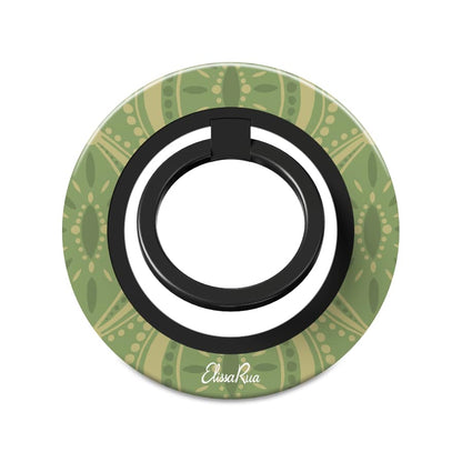 Green Boho Geometric – Magnetic Ring Holder
