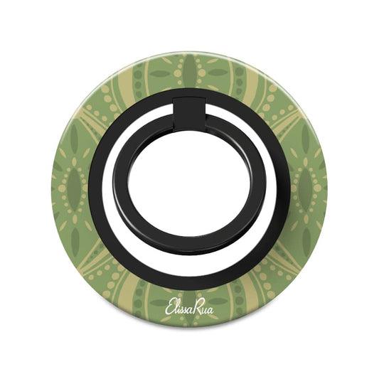 Green Boho Geometric – Magnetic Ring Holder