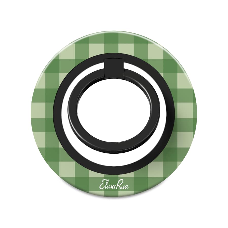 Green Gingham – Magnetic Ring Holder