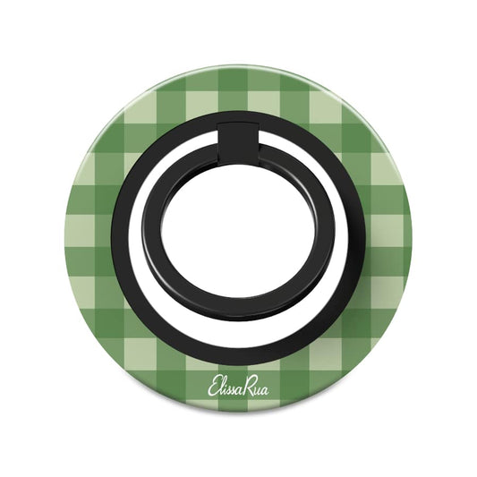 Green Gingham – Magnetic Ring Holder