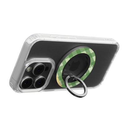 Green Gingham – Magnetic Ring Holder