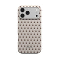 ivory cream and brown polka dots tough phone case