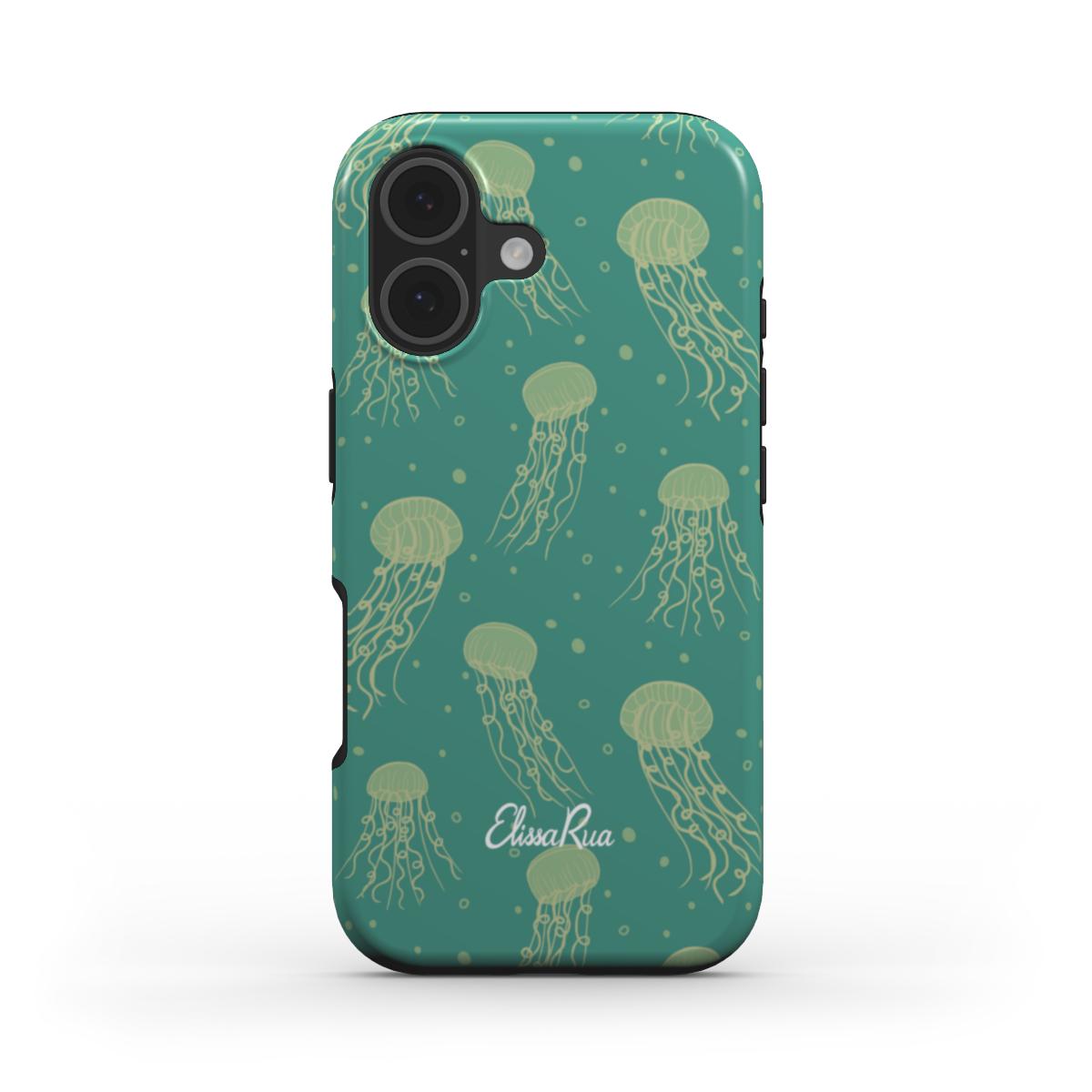 Jellyfish Turquoise Tough Phone Case for iPhone and Samsung