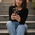 Pink Black Floral Case – Realistic Lifestyle Mockup