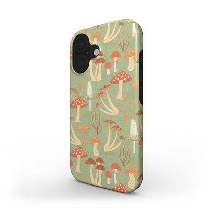 Mushroom Art Phone Case Design – Whimsical Mushroom Tough Cover – side view showing case thickness and profile