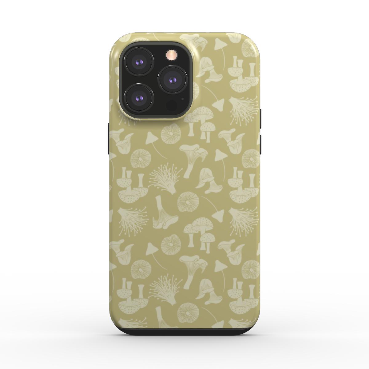 Mushrooms Beige Tough Phone Case for iPhone and Samsung