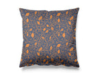 Navy and copper floral velvet cushion cover, luxury statement cushion, size 45x45cm