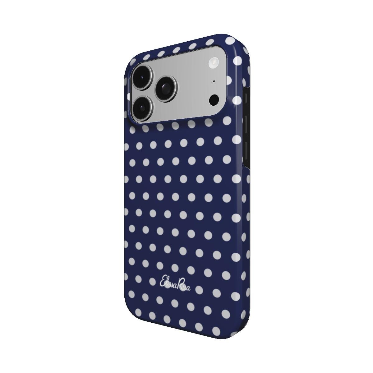 Coque de téléphone robuste – Pois bleu marine | Elissa Rua