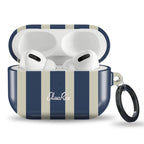 Navy and Cream Stripe - Apple AirPods Tough Case