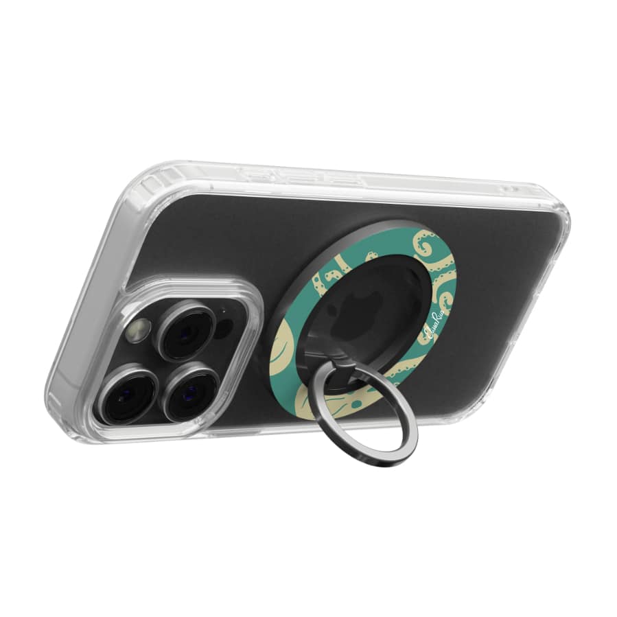 Octopus Teal – Magnetic Ring Holder