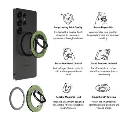 Olive Green Leaf – Magnetic Ring Holder